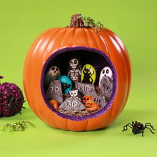  Painted Rock Graveyard Diorama Pumpkin, medium